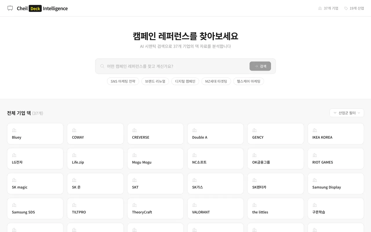 Cheil Deck Intelligence 미리보기