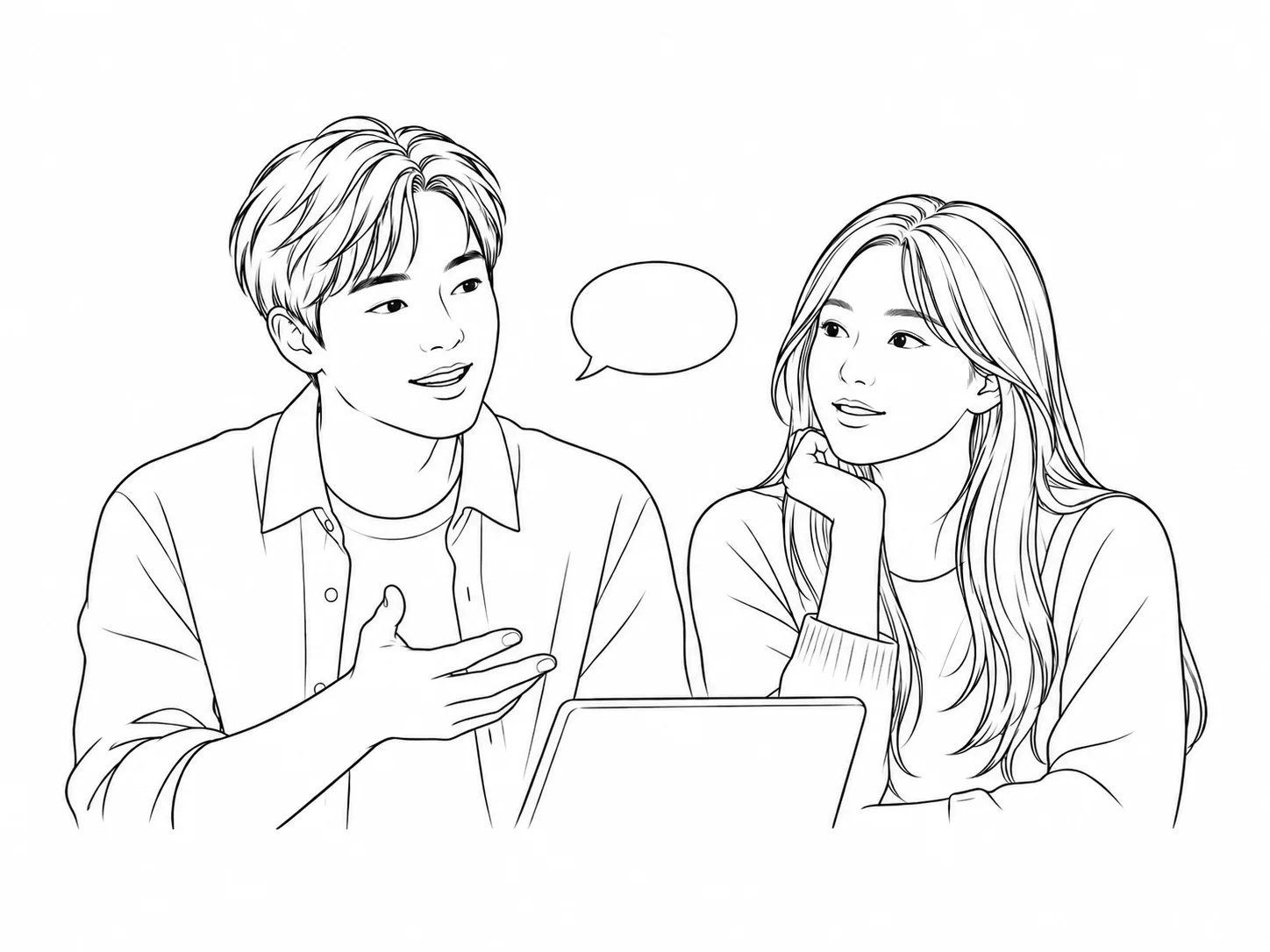 대화하는 두 AI 상담 캐릭터 선화